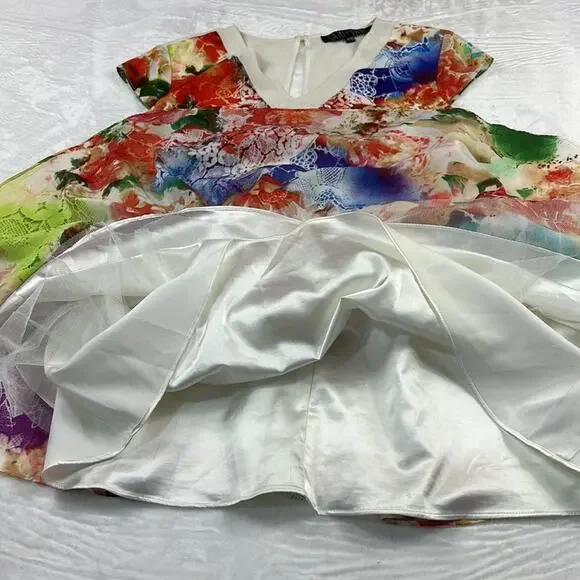 Sami and Dani flowers and mesh vibrant fit and flare dress, size 9 or 10 - Picture 8 of 10